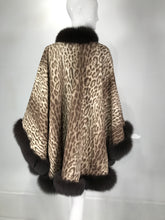 Fox Fur Trimmed Reversible Cape