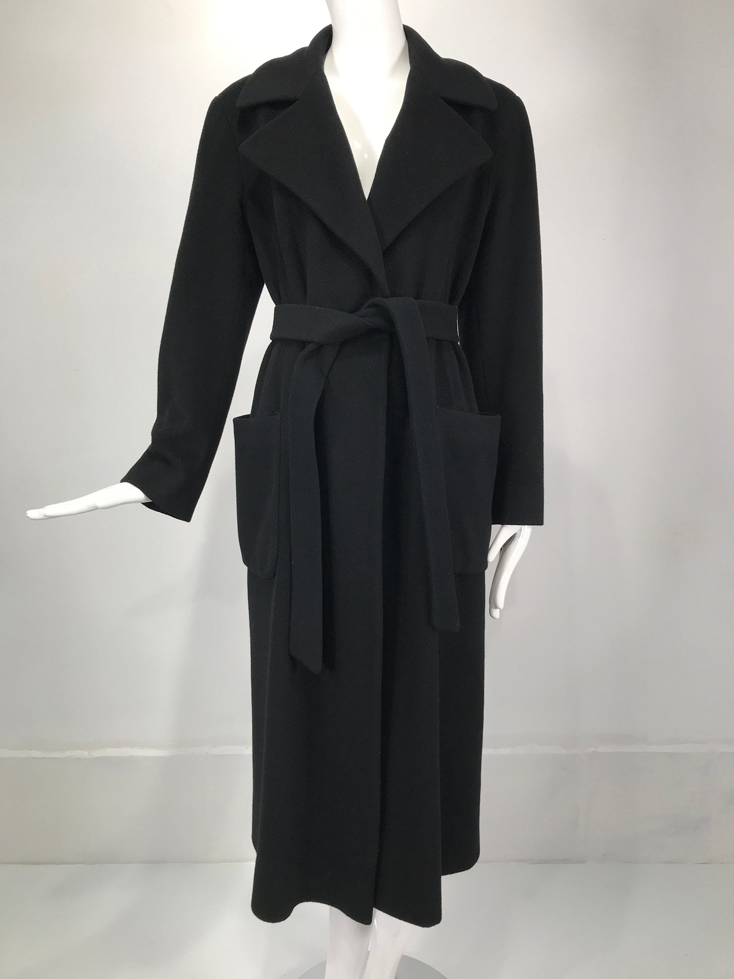 SOLD Donna Karan Black Cashmere Wrap Coat 10 – Palm Beach Vintage