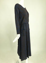 Yohji Yamamoto Blue and Grey Asymmetrical Top and Pocket Skirt