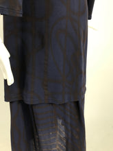 Yohji Yamamoto Blue and Grey Asymmetrical Top and Pocket Skirt