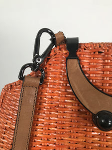 Sport Max Giant Orange Wicker Handbag Shoulder Bag