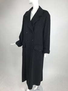 SOLD Chanel Black Cashmere Double Breasted Maxi Coat 1990s Unisex