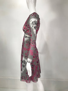 Roberto Cavalli Class V Neck Printed Mesh Empire Bodice Dress