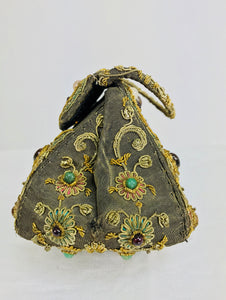 SOLD Metallic Jewel Lame Mughal Evening Bag India 1960s
