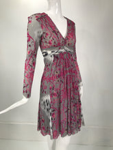 Roberto Cavalli Class V Neck Printed Mesh Empire Bodice Dress