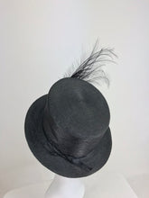 Edwardian Glazed black straw hat with Bird of Paradise feathers