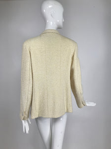 Chanel Cream Boucle 4 Pocket Jacket 1998C Mother of Pearl Buttons