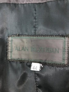 Alan Bilzerian Black Quilted Leather Zipper Front Jacket