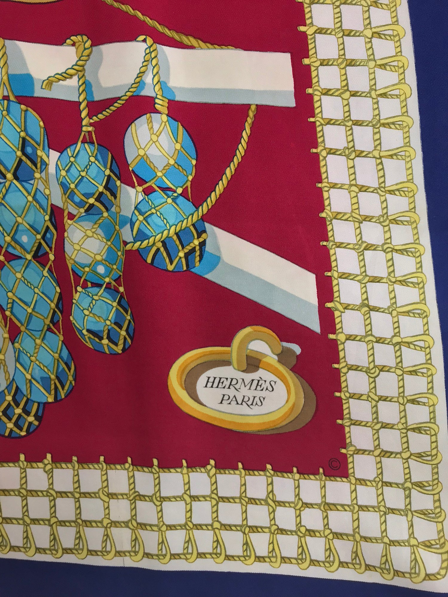 Hermes Les Raisins de la Mer Silk Scarf Pierre Péron 1967 35 x 35