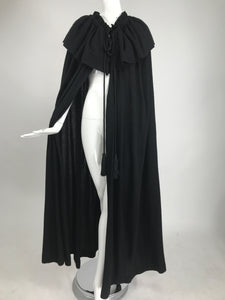 Vintage Yves Saint Laurent Black Wool Cape 1970s