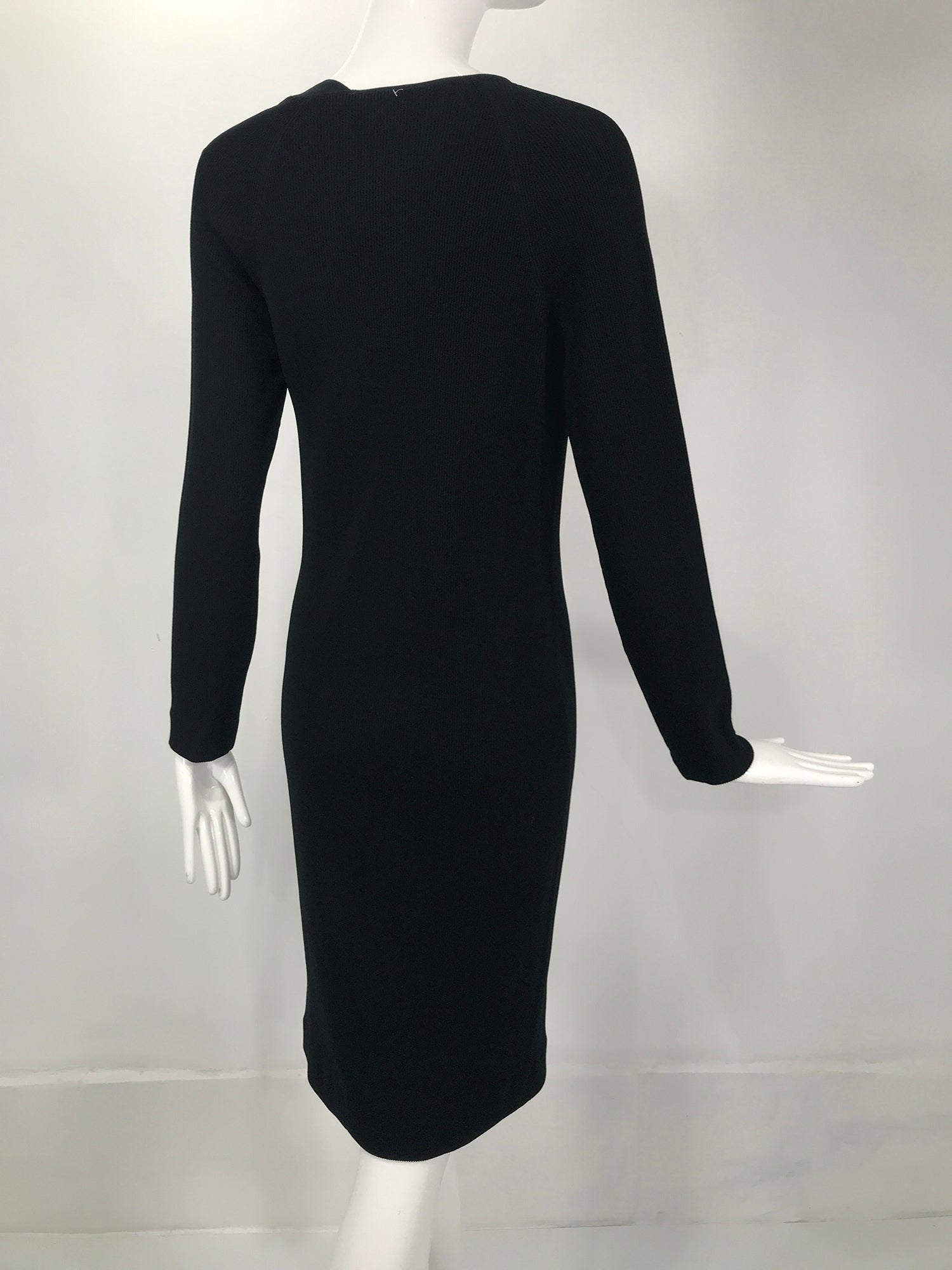 SOLD Helmut Lang Black Ribbed Knit Asymmetrical Neck Dress Palm Beach Vintage SOLD Helmut Lang Black Ribbed Knit Asymmetrical Neck Dress Palm Beach Vintage
