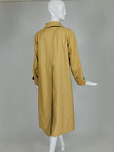 SOLD Courreges Couture Future Tan Storm Coat with Navy Corduroy Lining 1970s