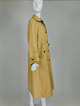 SOLD Courreges Couture Future Tan Storm Coat with Navy Corduroy Lining 1970s