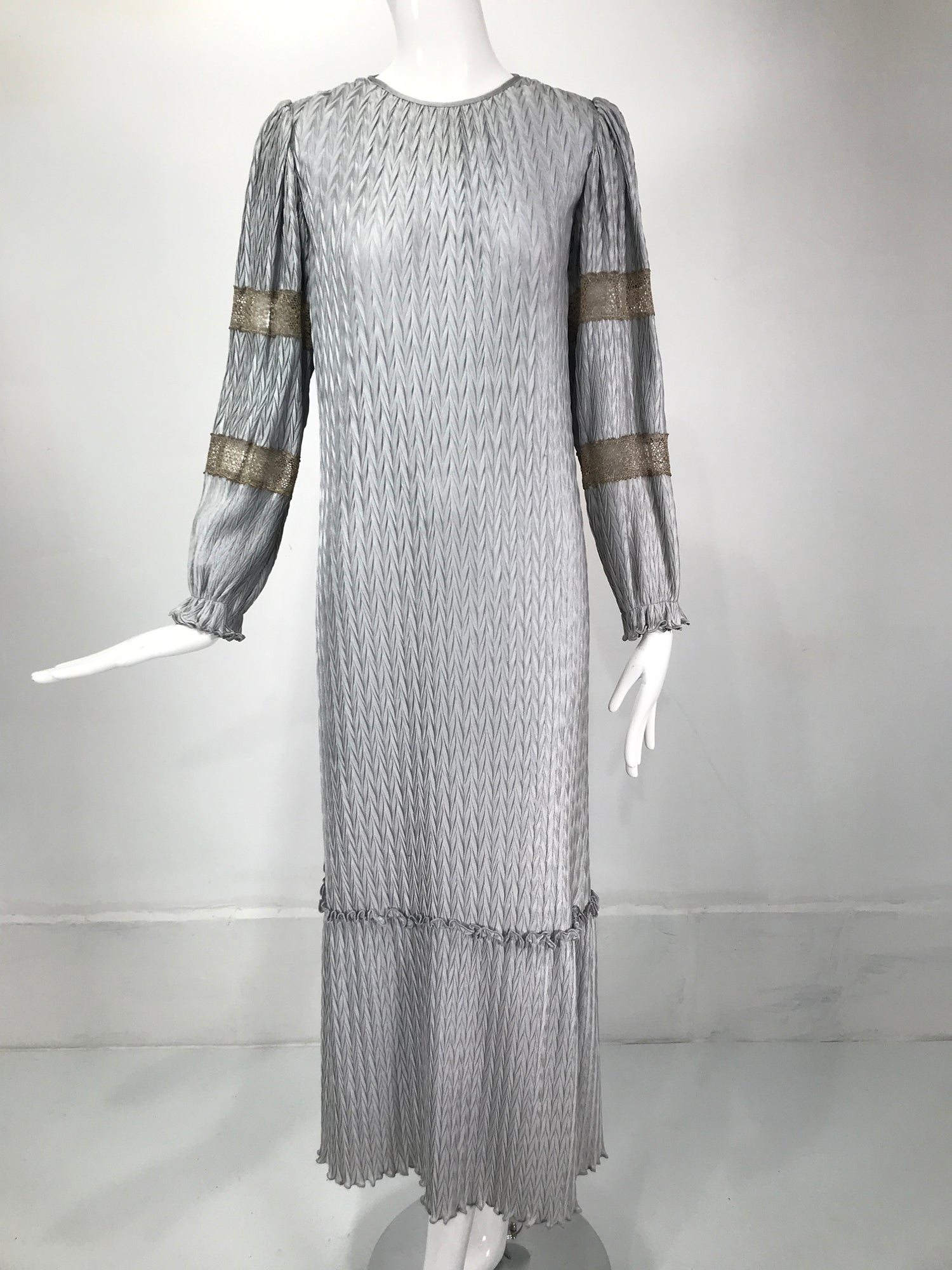 SOLD Mary McFadden Silver Grey & Gold Lace Collection 1 SOLD Mary McFadden Silver Grey & Gold Lace Collection 1