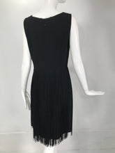 Moschino Sleeveless Black Crepe Bow Waist Fringe Skirt Dress 1990s