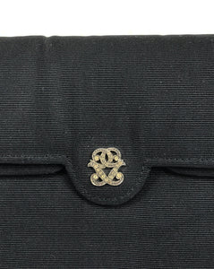 Germaine Guerin Paris Silk Faille Evening Double Flap Bag 1950s