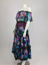 Vintage Yves Saint Laurent Russian collection silk floral top and skirt belt 1974