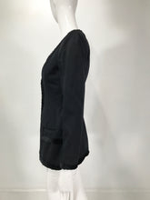 Valentino Black Silk Fitted Jewel Button Evening Jacket 1990s