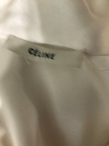 Celine Candle light Silk Satin Oversize Tunic Top Full Sleeves Neck Ties