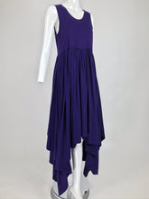 SOLD Romeo Gigli Aubergine Cotton Knit Asymmetrical Hem Dress