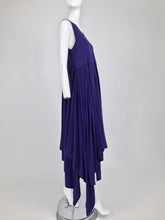 SOLD Romeo Gigli Aubergine Cotton Knit Asymmetrical Hem Dress
