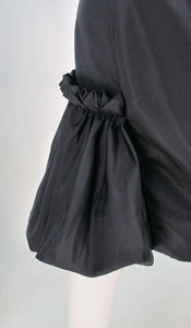 Escada black silk/velvet Bubble Tail Cocktail Dress 1990s