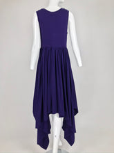 SOLD Romeo Gigli Aubergine Cotton Knit Asymmetrical Hem Dress