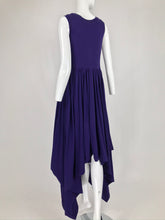 SOLD Romeo Gigli Aubergine Cotton Knit Asymmetrical Hem Dress