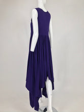 SOLD Romeo Gigli Aubergine Cotton Knit Asymmetrical Hem Dress