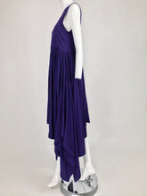 SOLD Romeo Gigli Aubergine Cotton Knit Asymmetrical Hem Dress