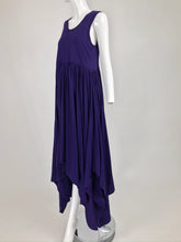 SOLD Romeo Gigli Aubergine Cotton Knit Asymmetrical Hem Dress
