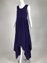 SOLD Romeo Gigli Aubergine Cotton Knit Asymmetrical Hem Dress