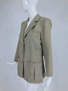 Yves Saint Laurent Hounds Tooth Norfolk Jacket 1970s