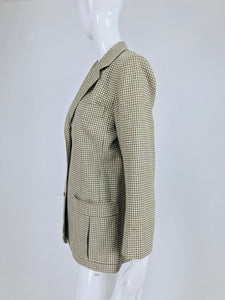 Yves Saint Laurent Hounds Tooth Norfolk Jacket 1970s