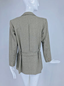 Yves Saint Laurent Hounds Tooth Norfolk Jacket 1970s