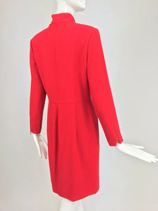 SOLD Valentino Vintage tailored red wool twill big zipper dress 1990s