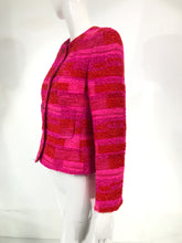 Chanel Hot Pink Orange Gold Metallic Thread Cropped Jacket 2001C