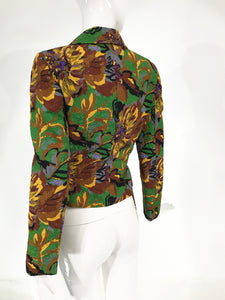 Duro Olowu Floral Printed Cloque Rayon Belted Wrap Jacket