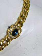 Vintage Faux Jewel Gold Metal Choker Necklace 1990s