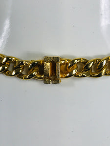 Vintage Faux Jewel Gold Metal Choker Necklace 1990s