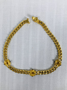 Vintage Faux Jewel Gold Metal Choker Necklace 1990s
