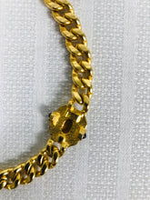 Vintage Faux Jewel Gold Metal Choker Necklace 1990s