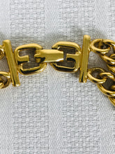 Vintage Faux Cabochon Jewel Swagged Gold Chain Necklace 1990s