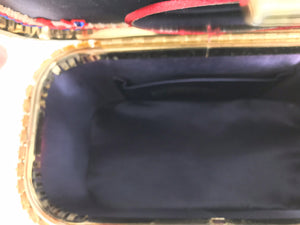 SOLD Custom Made Jewel Encrusted Lucite Handle Hand Bag 1980s