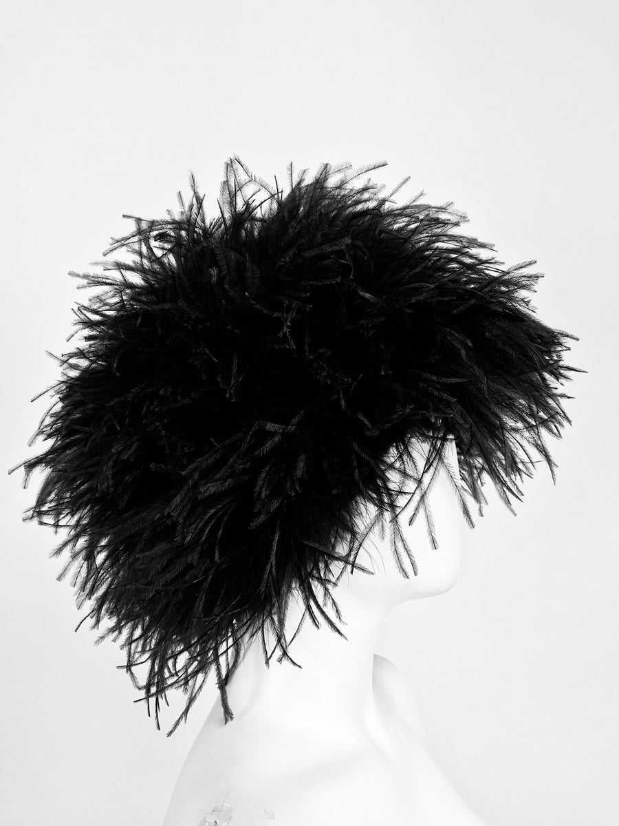 SOLD Black Marabou Feather Hat 1960s – Palm Beach Vintage