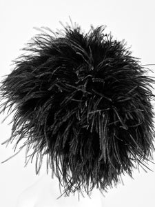 SOLD Black Marabou Feather Hat 1960s