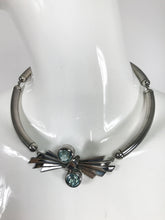 La Guta Italy Sterling Silver necklace with Pale Blue Stones 925