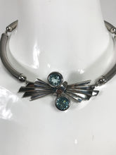 La Guta Italy Sterling Silver necklace with Pale Blue Stones 925