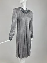 Vintage James Galanos Couture Pleated Print Dress and Jacket 1980s