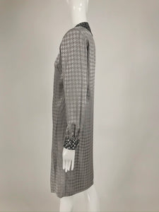 Vintage James Galanos Couture Pleated Print Dress and Jacket 1980s
